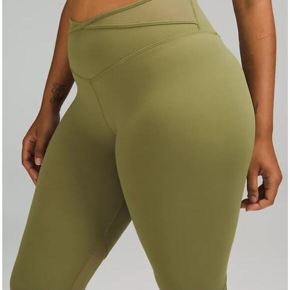 NWT Lululemon Nulu and Crisscross Mesh Stirrup Tight Sz 12 Bronze Green - Picture 4 of 13